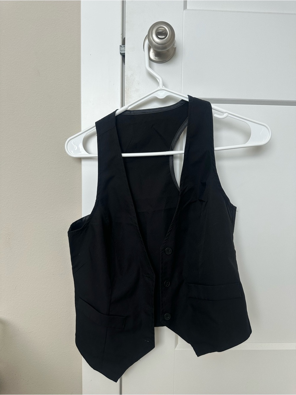 Classic Black Women's Vest - Sleek Button-Front Top